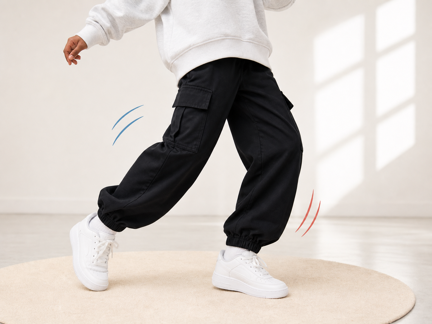 Cuffed parachute movement